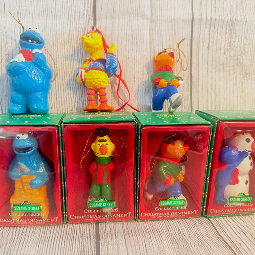 Vintage Sesame Street Collectable Christmas Ornaments